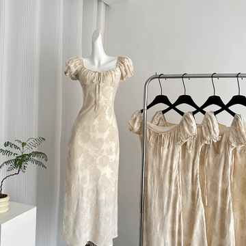 A line Square Neckline Lace Dress Holiday Dresses SD319
